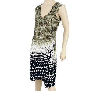 Dusak Faux Wrap Ruche Waist Knee Length Dress Sz M​​​​​​​​​​​​​​​